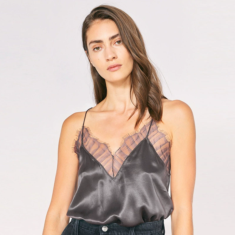 瑜悦 Silk lace sexy top with cups, french style, 0x