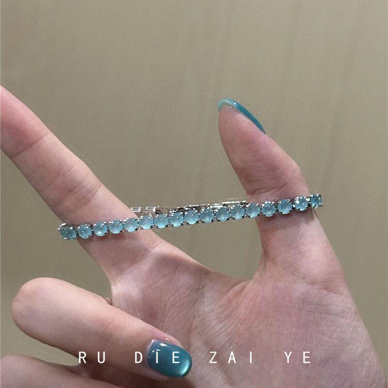 Kuning's One Glance Lasts a Lifetime ~ Glacier Sea Blue Bracelet Niche Cool Accessible Luxury High-End Lake Blue Bracelet