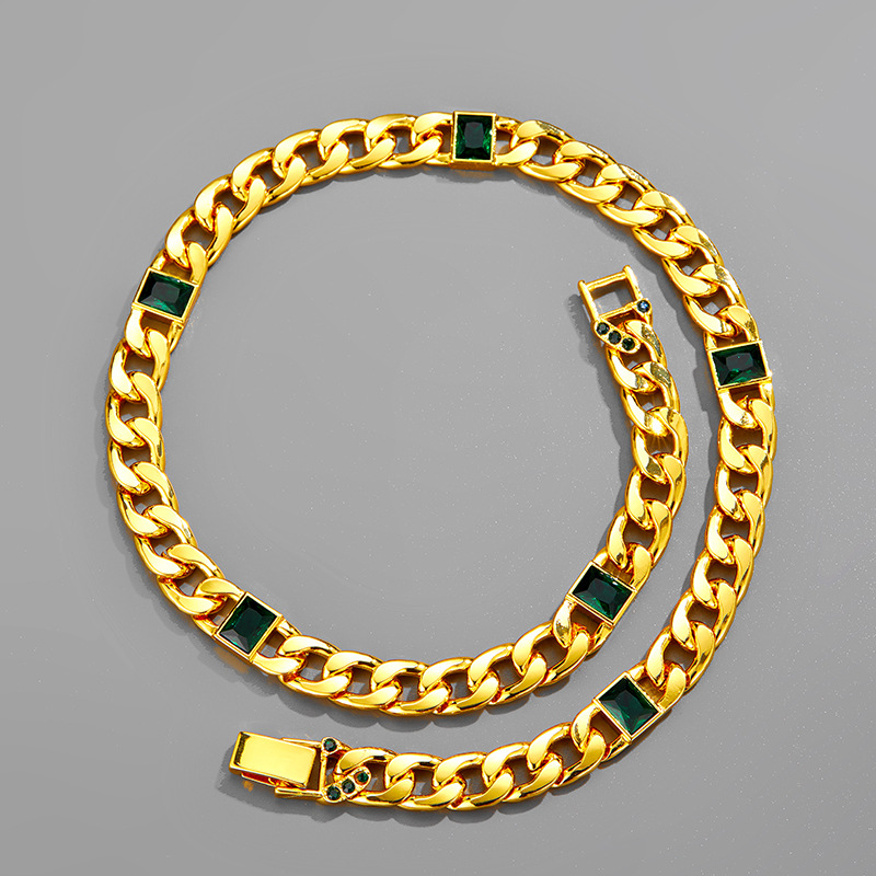 Retro Geometric Alloy Inlay Rhinestones Unisex Necklace 1 Piece