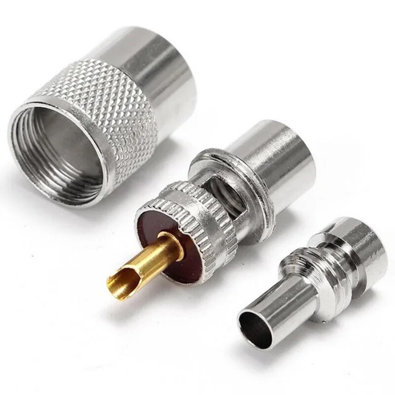 PL259 UHF雄接RG8 x RG59 RG8同軸無線周波数線3点セット両用金針|undefined