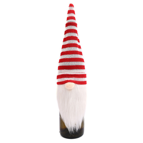 Qiandong Christmas decorations faceless doll bottle hat knitting forest elderly bottle cover restaurant decoration