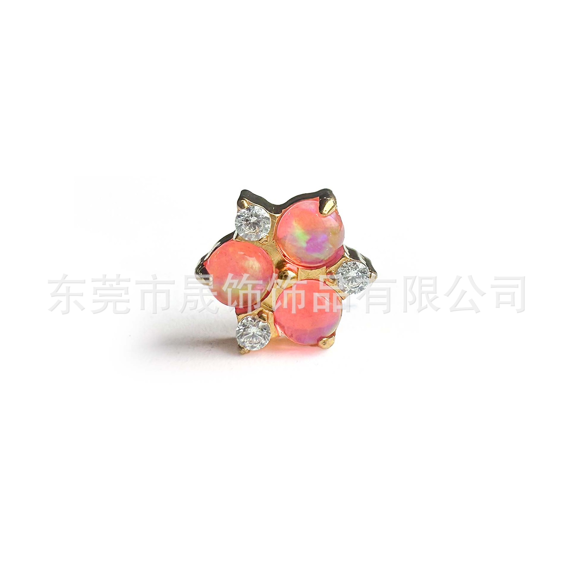 F136 Titanium 果冻澳宝 Flower Studded 极光澳宝 Ear Stud G23 Implant Grade Titanium 人体 Piercing Jewelry Helix Cartilage Stud