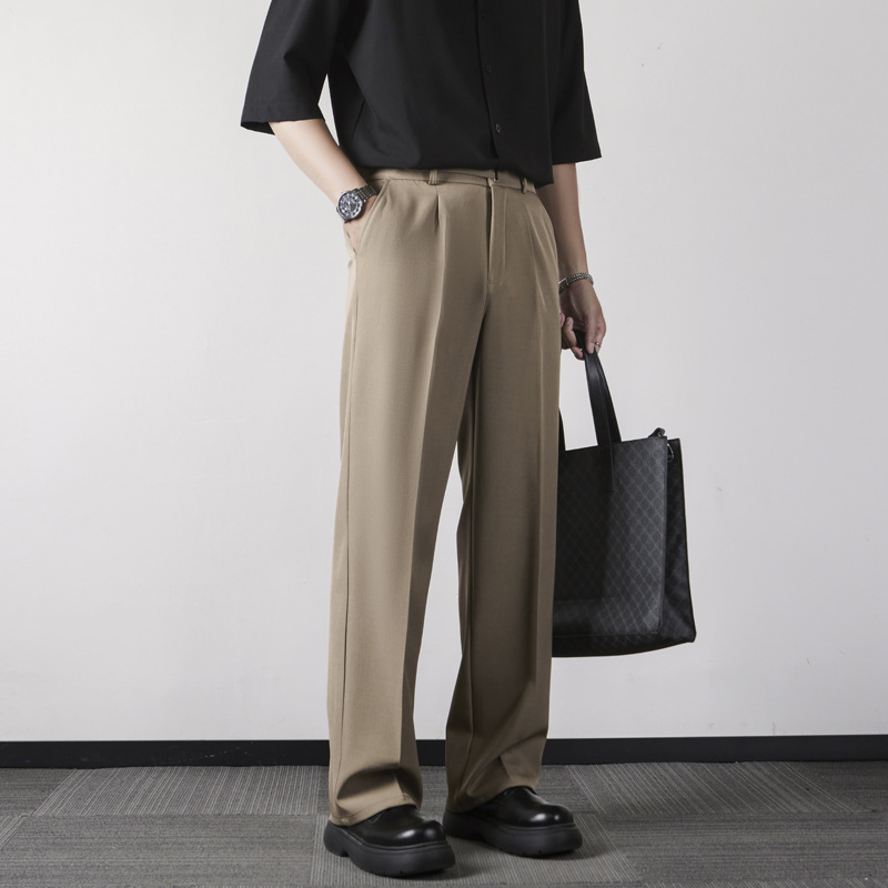 Pantalones de hombre sueltos pantalones rectos de piernas largas pantalones casuales primavera y verano de negocios pantalones casuales para hombres image 4