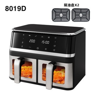 Cross-Border Dropshipping 10L Double-Chamber Air Fryer Stainless Steel Household Electric Oven Smart Multi-Function Double Pot Electric Fryer