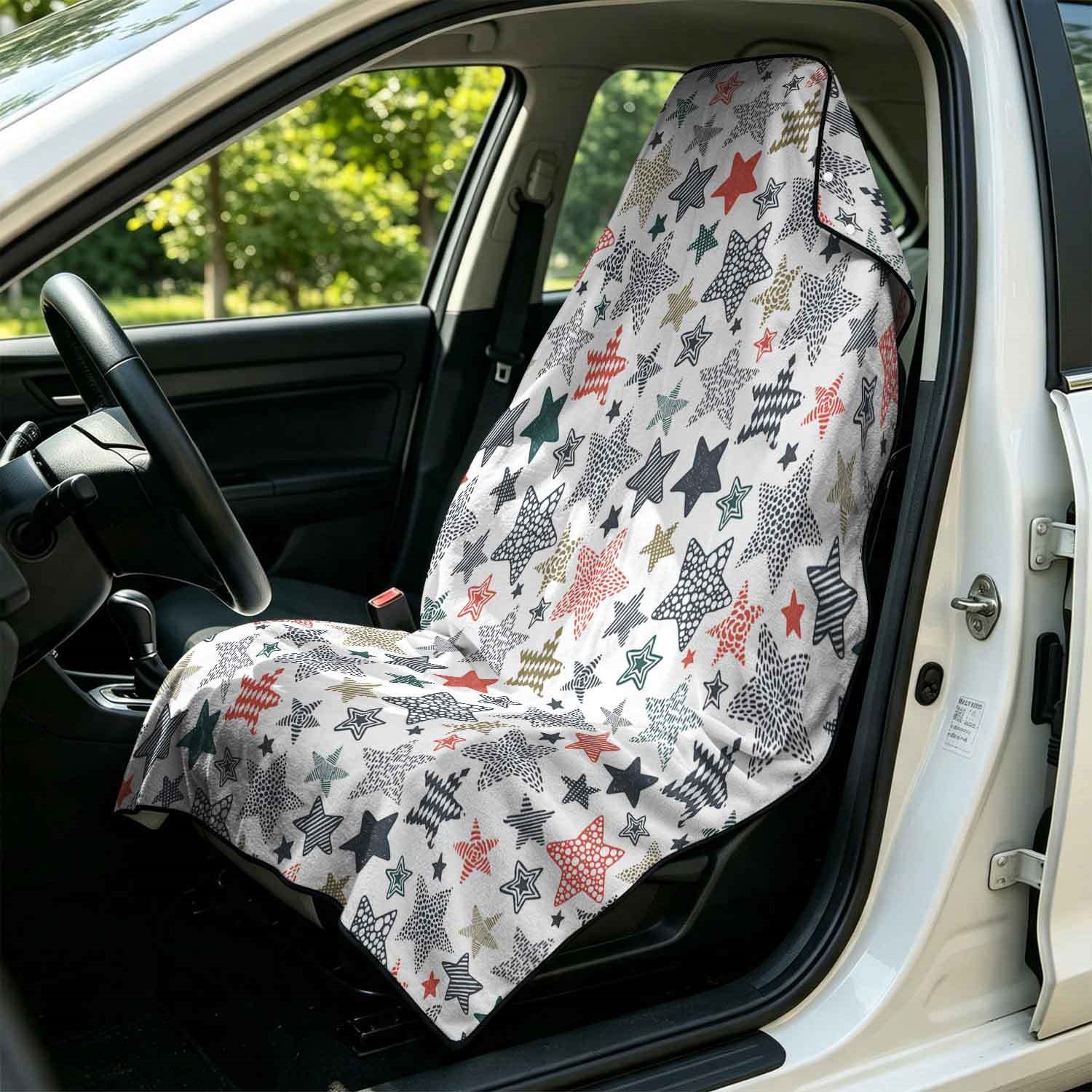 Geometric Bath Towel Car Seat Cover 2-in-1 Microfiber Outdoor Beach Car Dual-Use Universal Seat Cushion