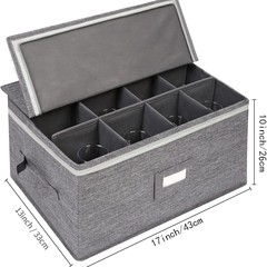 ワイングラス収納ボックス,ワイングラス収納ボックス,セパレーター付,12分割ワイングラスガラス容器収納ボックス