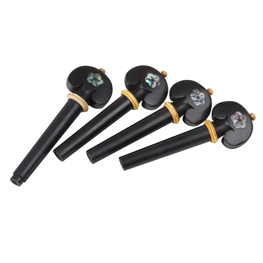 Musical instrument accessories wholesale carved abalone shell violin knobs ebony tuning shafts wholesale violin knobs