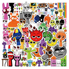 55张卡通节奏盒子游戏涂鸦贴纸装饰手账文具水杯电脑防水贴画