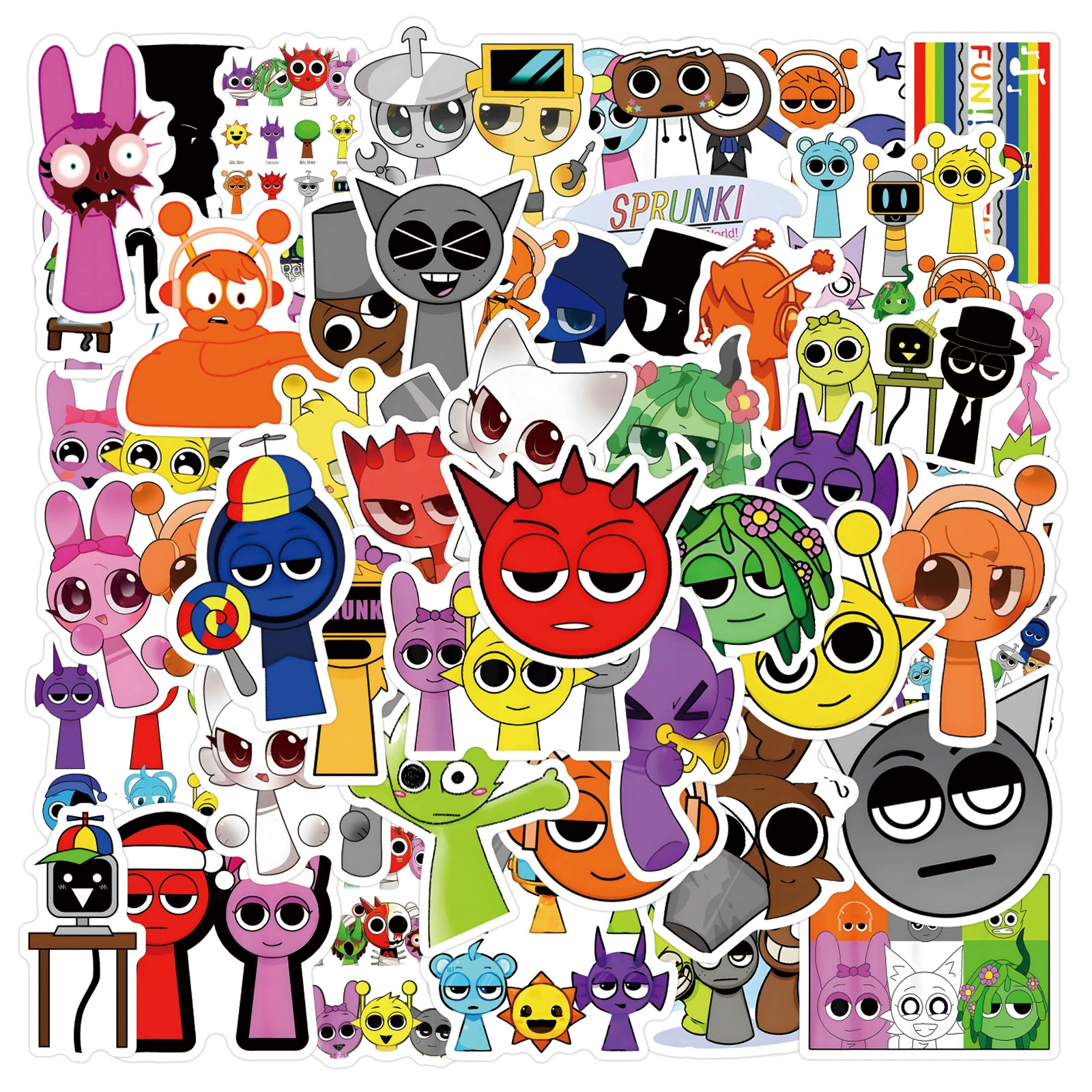 55 мультяшных ритм-боксов, игровых граффити-наклеек для украшения справочников, канцелярских товаров, чашек для воды, водонепроницаемых наклеек для компьютера