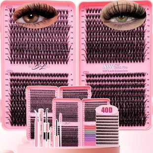 Cross-Border 30D40D50D60D Eyelash Book Thick Single Cluster Hair 800 Clusters Segmented False Eyelashes D Curved Single Cluster Eyelashes