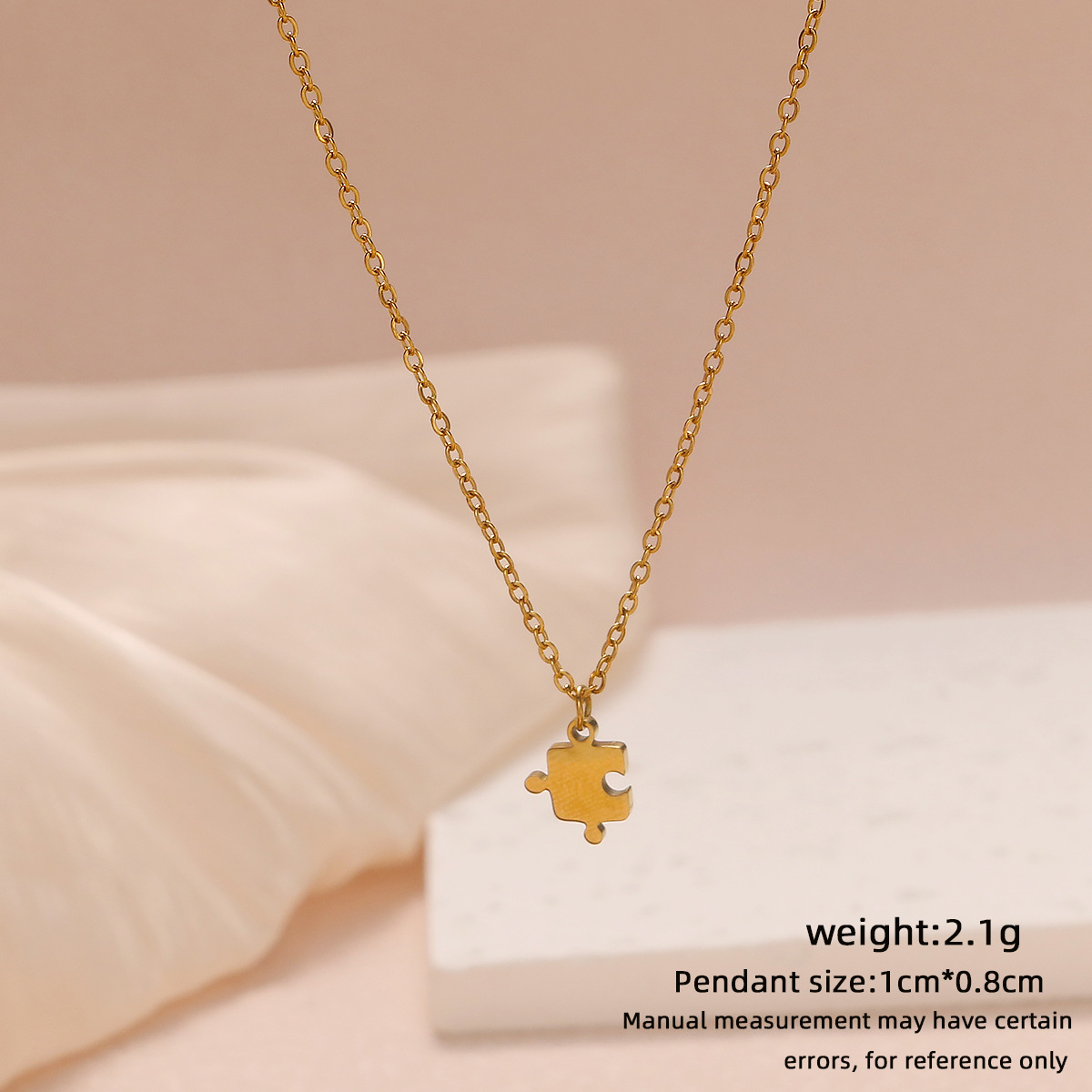 Titanium Steel Pendant Material Wholesale Jewelry Sweet Geometric Cross Titanium Steel 18K Gold Plated Pendant Necklace Cable Chain