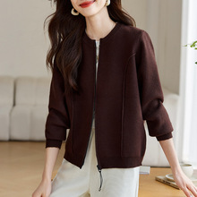 秋季长袖针织棒球服女短款秋装2024新款外搭宽松休闲开衫外套春秋