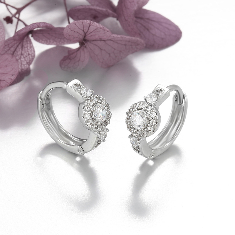 Aretes Tipo Orejera Geométricos de Aleación para Mujer