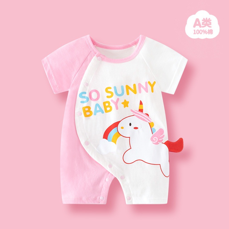 Verano nuevo bebé algodón mono adorable bebé super lindo ropa de vestir en línea rojo explosivo ropa infantil exclusiva transfronteriza