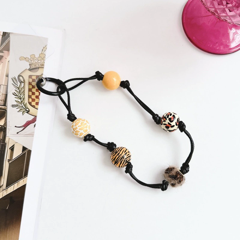 Retro wooden beads, mobile phone, protective strap, handheld pendant, handle