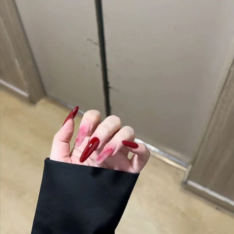 Pure hand-worn armour high-grade red vignetting new year christmas pure color white little red book with nail art patch