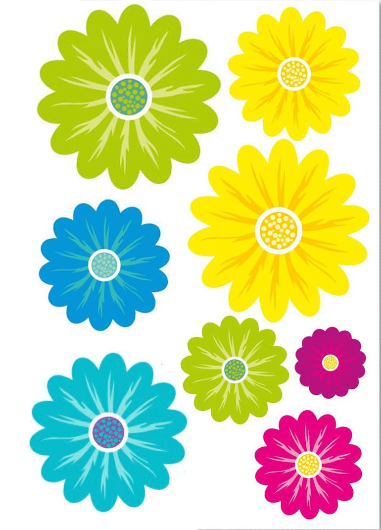 Nuevos pegatinas de flores de Amazon anti-UV trébol crisântemo pegatinas de automóviles pegatinas impermeables para bicicletas