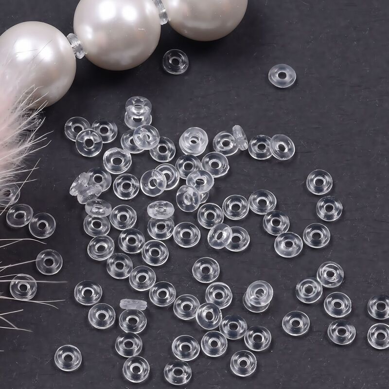 Advanced Transparent Silicone Crystal Pearl Gasket Fixed Spacer DIY Handmade Jewelry Accessories Bracelet Necklace Jewelry