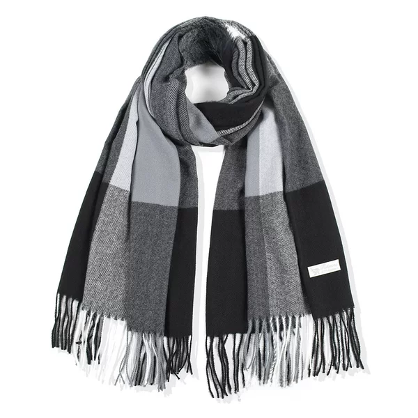 Autumn and Winter Fashion Women's Cashmere Square Plaid Scarf Thickened Warm Tassel Color-block Women's Shawl