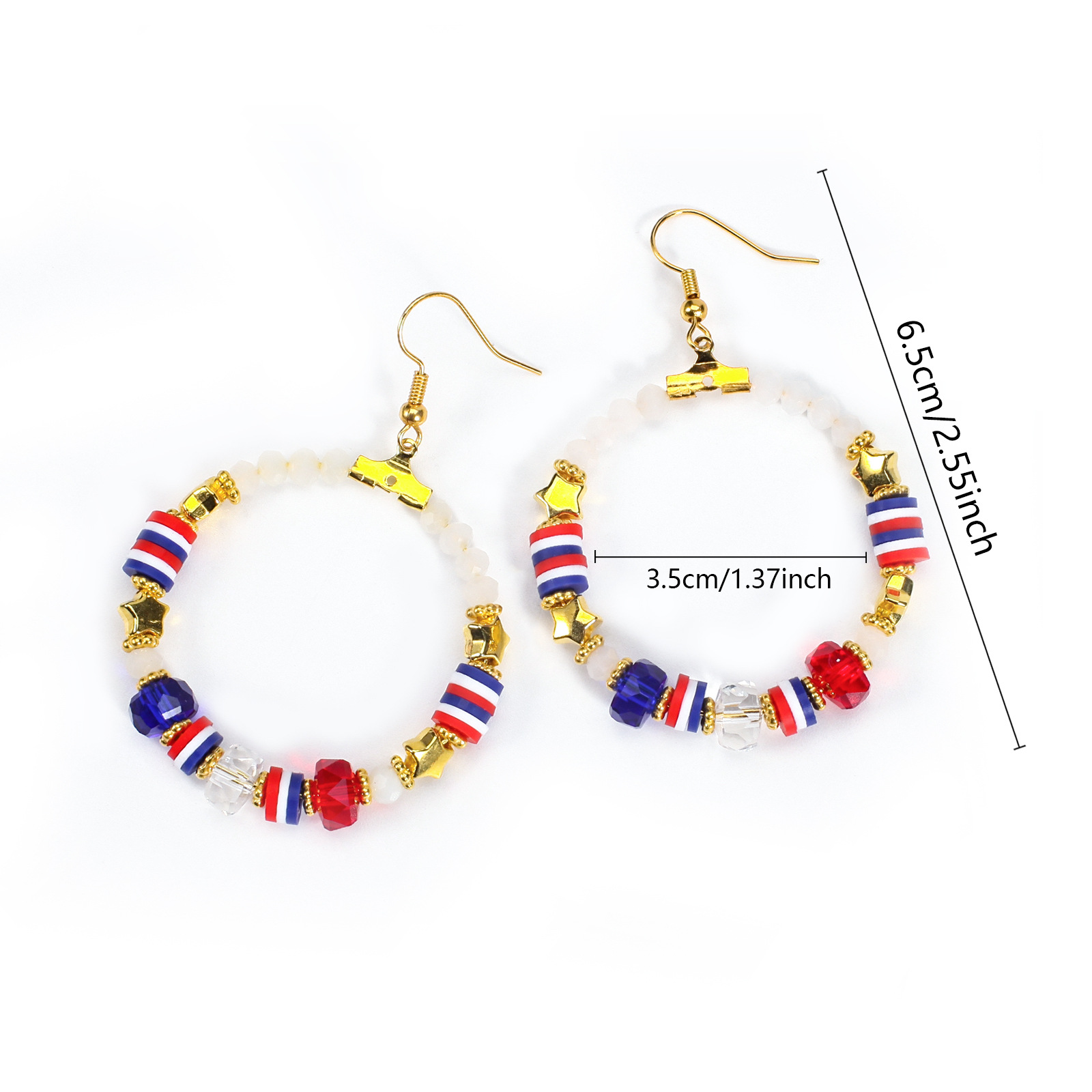 1 Pair Simple Style Classic Style Printing Printing Seed Bead Soft Clay Zinc Alloy Drop Earrings display picture 7