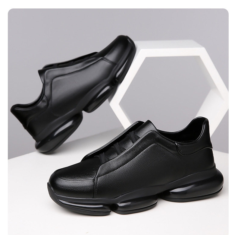 Giày sneaker nam da bò cổ thấp gót 3–5 cm đế cao su chống trượt thoáng khí — 1158 màu nâu, 1159 màu đen chi tiết 20