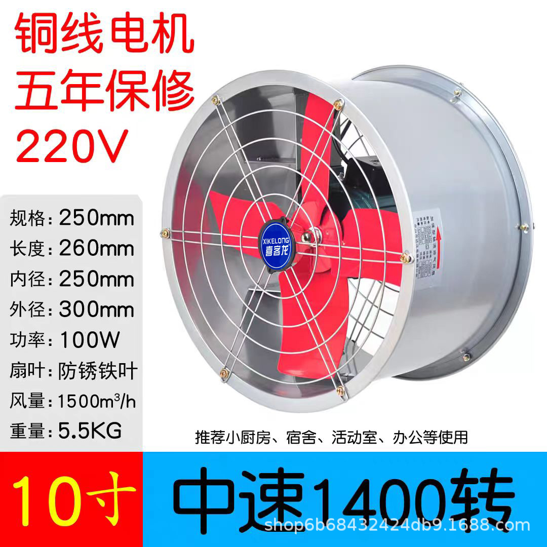 10 인치 강력한 팬 붉은 철 잎 [강화]]