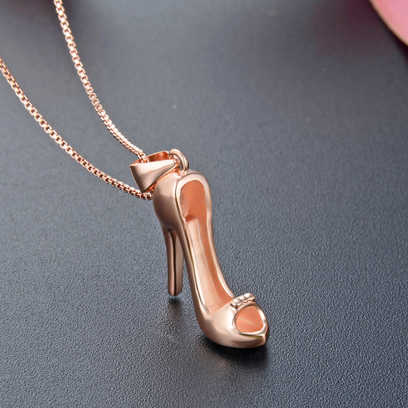 925 plata esterlina rosa dorada tacones altos colgantes mujeres europeas y americanas estilo OL lujo ligero colgantes de plata colgantes al por mayor