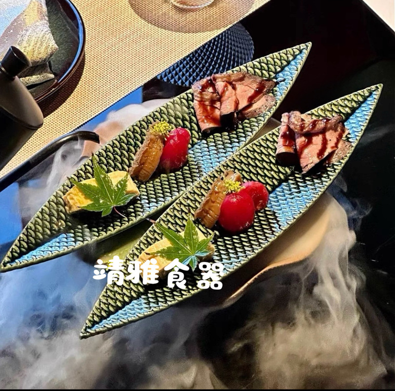 Japanese Kaiseki Banquet Ceramic Tableware Sushi Plate Sashimi Platter Mackerel Grilled Bird Plate Cold Dish Plate