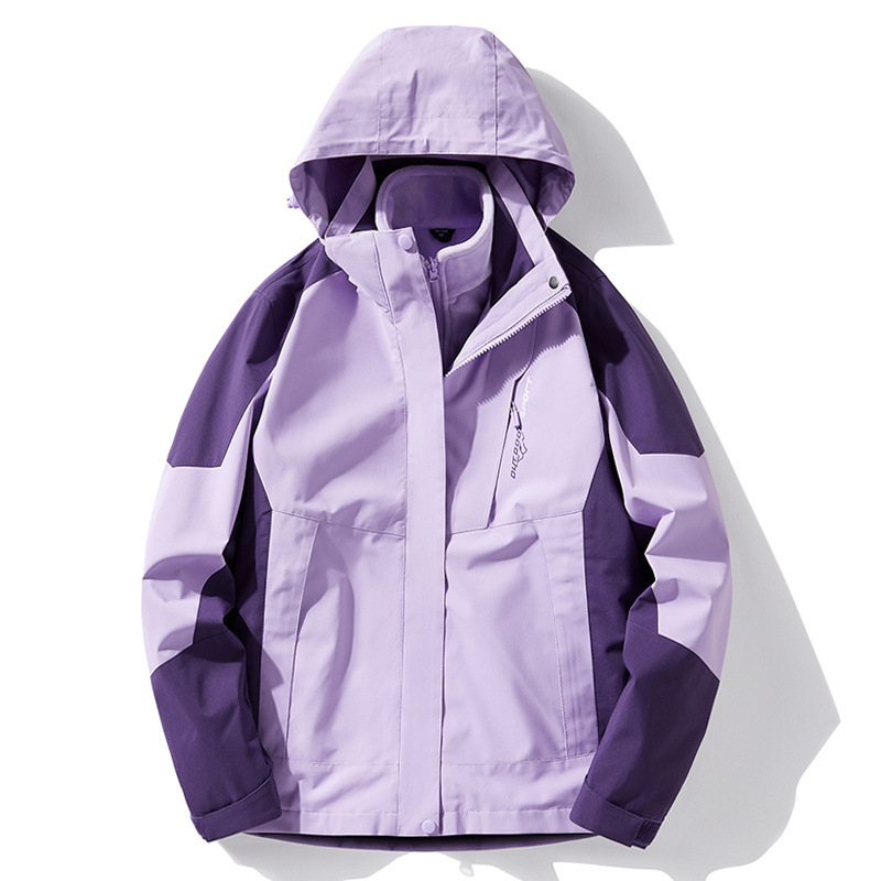 Chaqueta Impermeable de Exterior de Poliéster, Impermeable, Capucha desmontable, para Actividades al Aire Libre