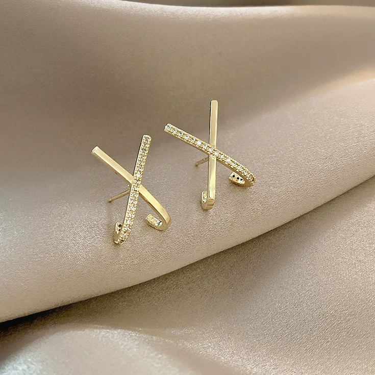 Серьги с zircon акцентом, стильное простое элегантное украшение, яркий образ интернет-знаменитости
