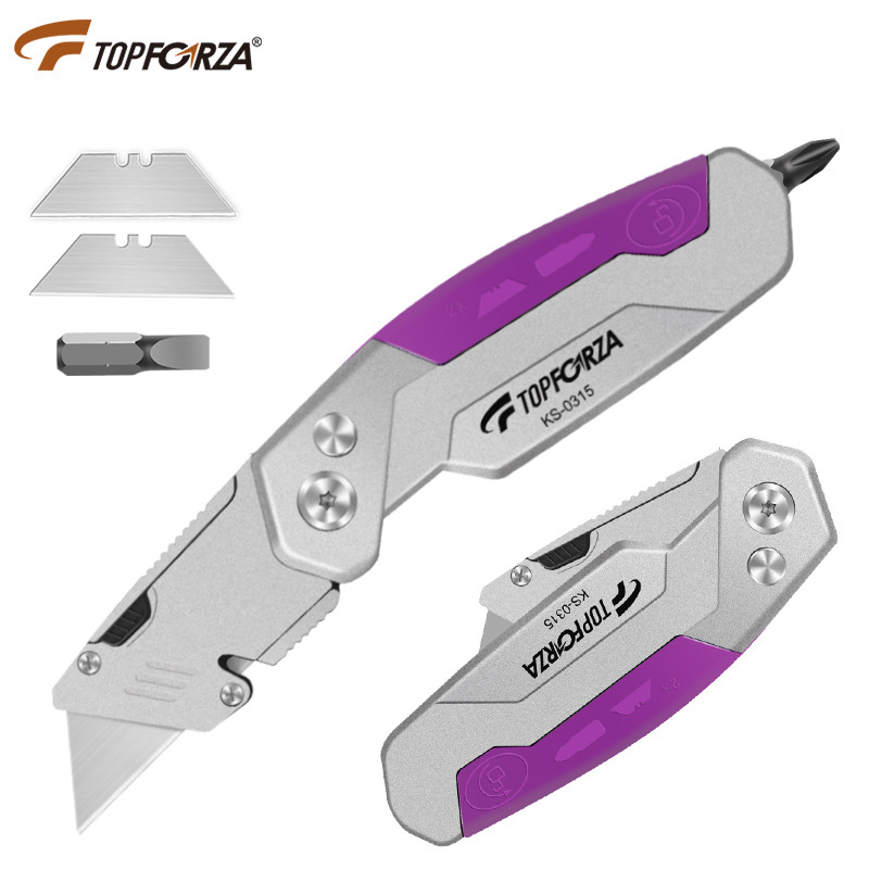 拓伏锐美工刀折叠锌合金壁纸刀墙纸刀裁纸刀割刀开箱刀2批头2刀片