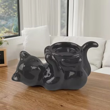 Transfronterizos Amazon Black Black Cat Candlestick para festivales Acción de Gracias Navidad Mesa de comedor chimenea Decoración de hogar