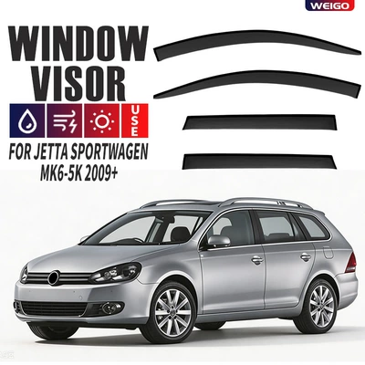 Rain shield — shield [North America] - standard-packaging-jetta-sportwagenmk6-5k-2009no-bright-stripsrain-guards