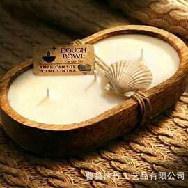 跨境木质香薰碗情人节礼物家用桌面装饰木碗蜡烛碗实木糖果收纳碗