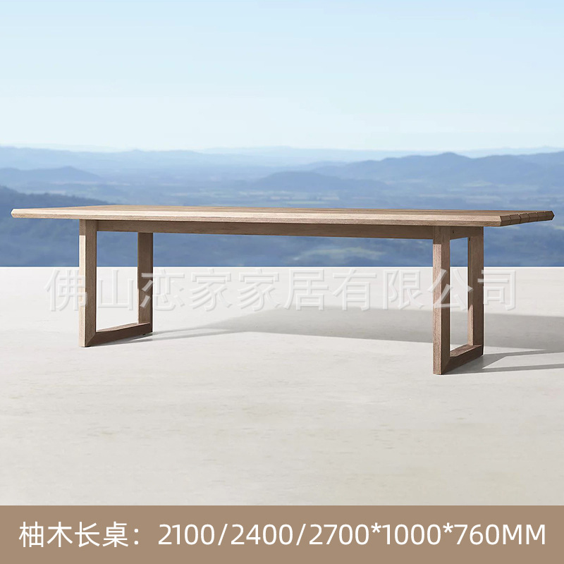 Mesas y sillas de teca al aire libre Mesas y sillas antiguas de madera maciza Patio Jardín Villa Terraza Junto a la piscina Mesas y sillas de comedor de lujo al aire libre