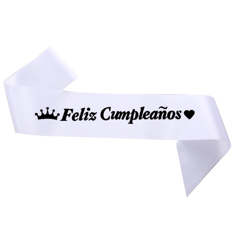Fiesta de cumpleaños en español Cinturón de seda Feliz Cumpleaños Cinturón de etiqueta image 21