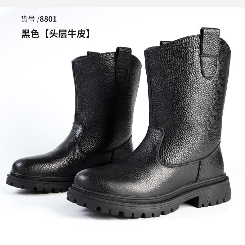 전체가 동북산 양모로 제작된 남성용 스노우 부츠, 가죽과 모피가 일체형으로 된 대형 면화 신발, 방한 및 보온 기능이 있는 몽골 부츠, 미끄럼 방지 및 내마모성