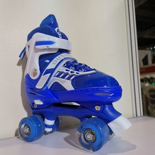 Cross-border products PU full flash double row in-line skates children's roller skates roller skates four-wheel skating shoes factory