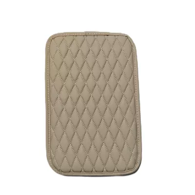 Armrest box pad, Cross-border Special Car Armrest - diamond-without-pocket-thin-section-beige