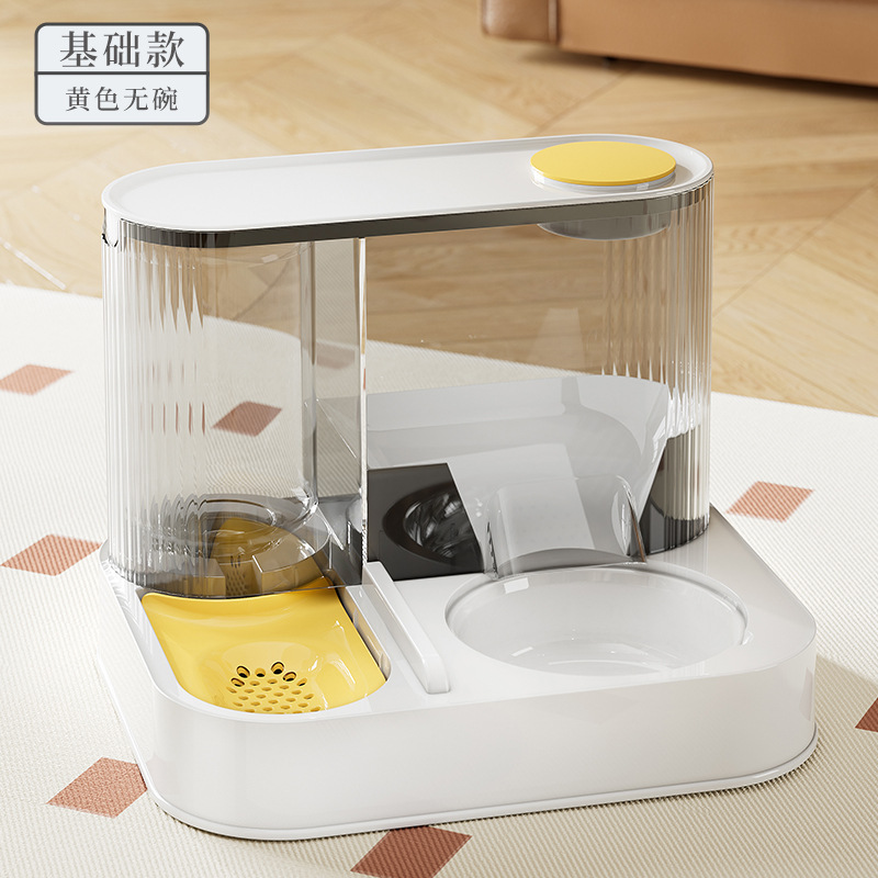 Nuevo cuenco para gatos, agua y comida, un cuenco para mascotas, alimentador automático de agua para gatos, sin fugas, doble cuenco transfronterizo al por mayor