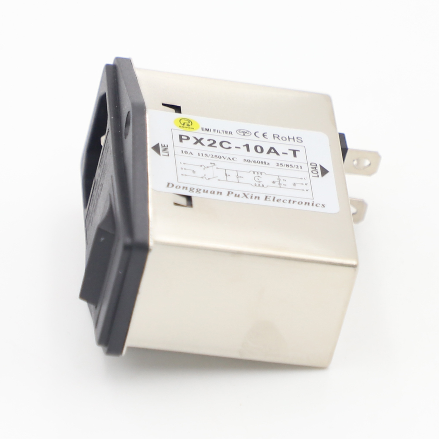 普鑫原厂插座式电源滤波器插座开关双保险三合一滤波器低通滤波器