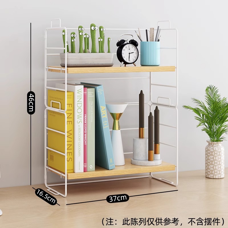 Hogar simple Escritorio de múltiples capas de hierro pequeña estantería de almacenamiento de rack de oficina organizador de escritorio rack de almacenamiento de escritorio