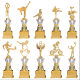 Plastic Small Trophy Customized Children's Basketball Football Dance Calligraphy Art Sports Competition Golden Man Trophy Customized