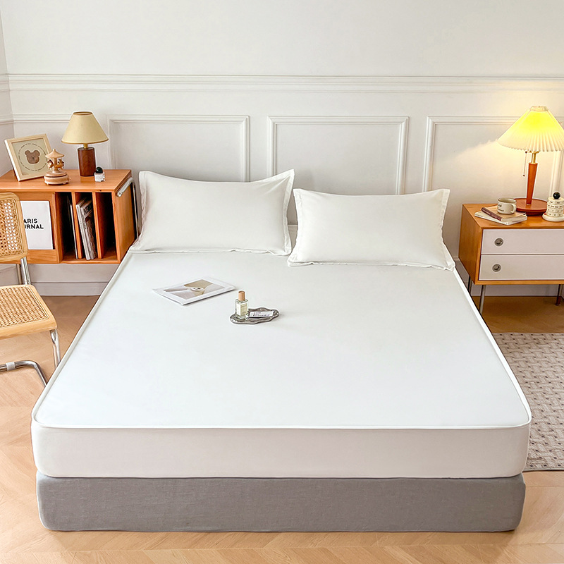 Amazon antibacteriano transfronterizo TPU impermeable monocapa sólida cama sombrero comercio exterior al por mayor antideslizante cubierta protectora de cama de hotel