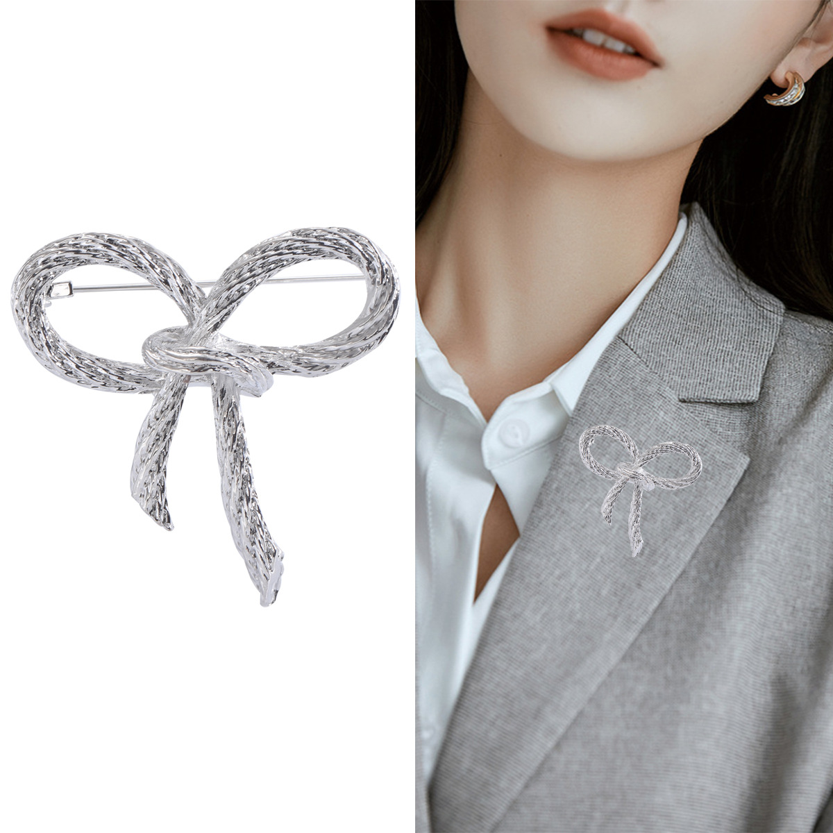 Elegant Simple Style Bow Knot Alloy Plating Women's Brooches display picture 3