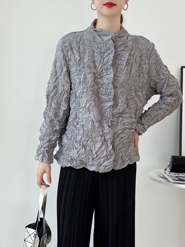 专柜同款手工捏褶棉衣外套女厚款秋冬新款保暖褶皱棉服上衣高级感|undefined