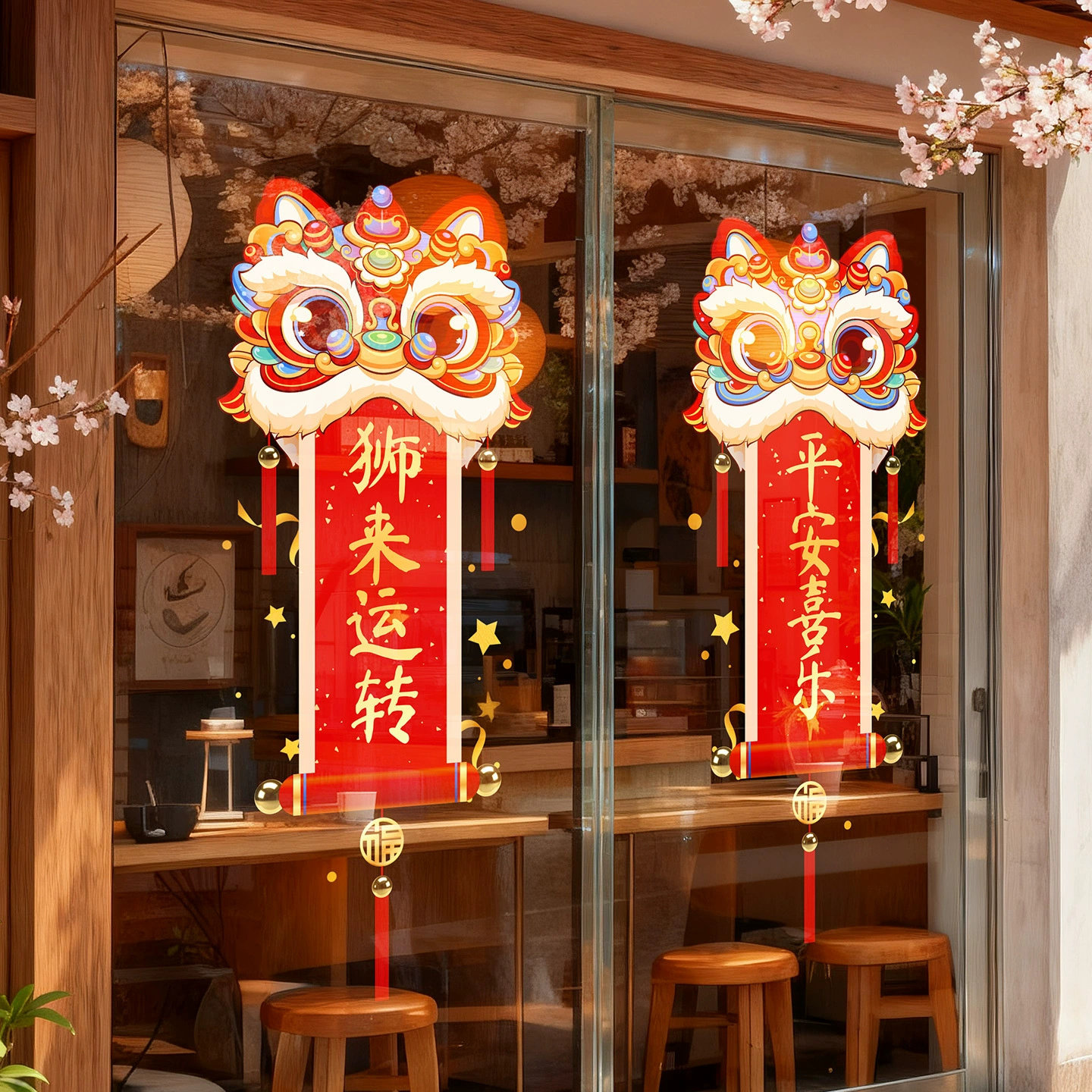 Наклейки на окна для новоселья 2025: статические наклейки с символом Фу для стеклянных дверей и окон, вырезанные из бумаги, для оформления нового дома и переезда