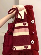 新年喜庆红元旦红色毛衣女秋冬新款小个子慵懒风麻花针织衫女