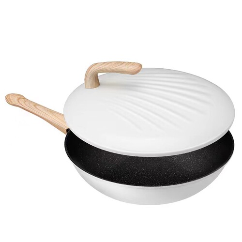 New cobblestone wok household medical stone non-stick pan enamel glaze multi-purpose pan drop shipping