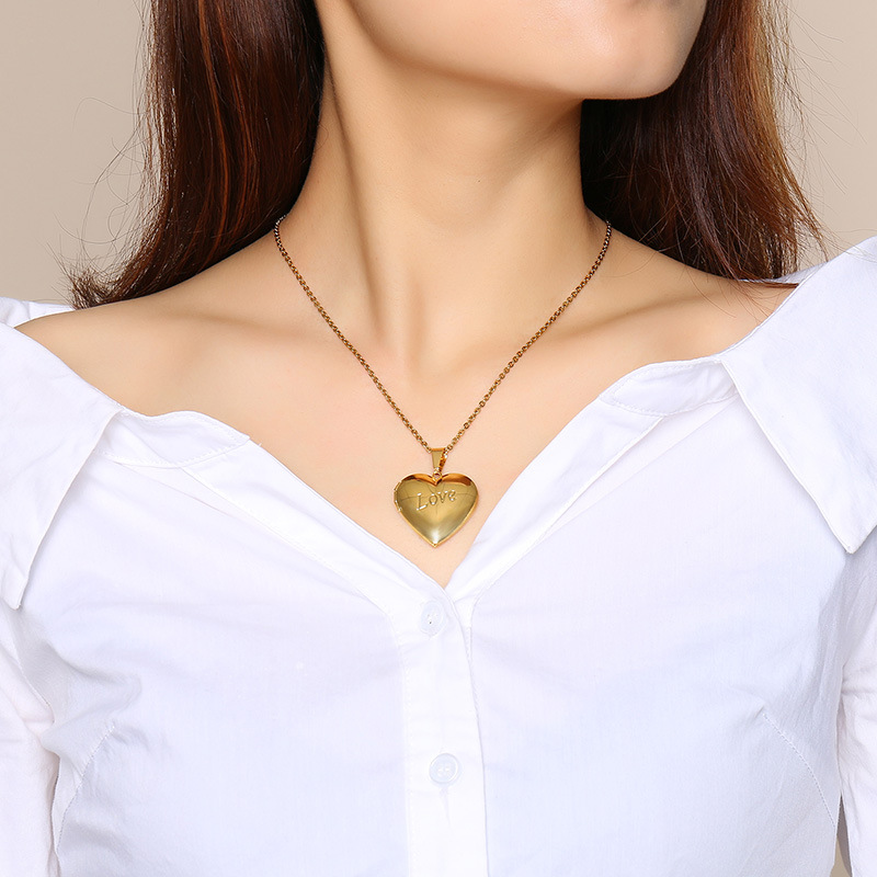 Fashion Letter Heart Shape Stainless Steel Plating Pendant Necklace 1 Piece